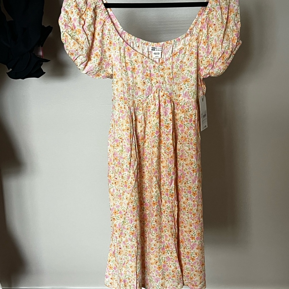Billabong Floral Mini Dress - Pink and Yellow